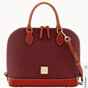 Dooney & Bourke Wine and Brown Satchel